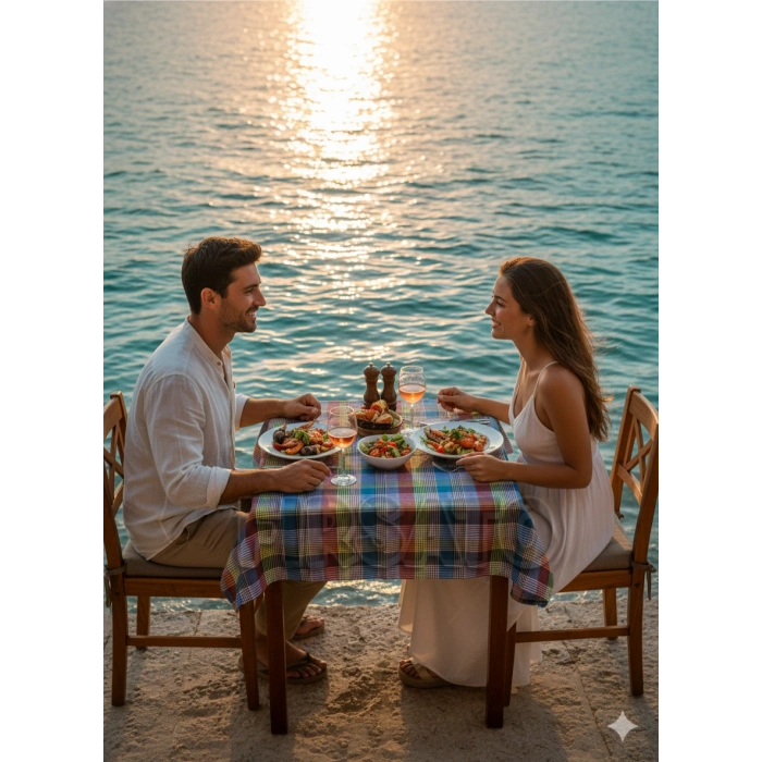 Ekose desen 100x100cm Hamur Mayalama Örtüsü | Lahmacunluk | sofra örtüsü | masa örtüsü | Çok Amaçlı örtü