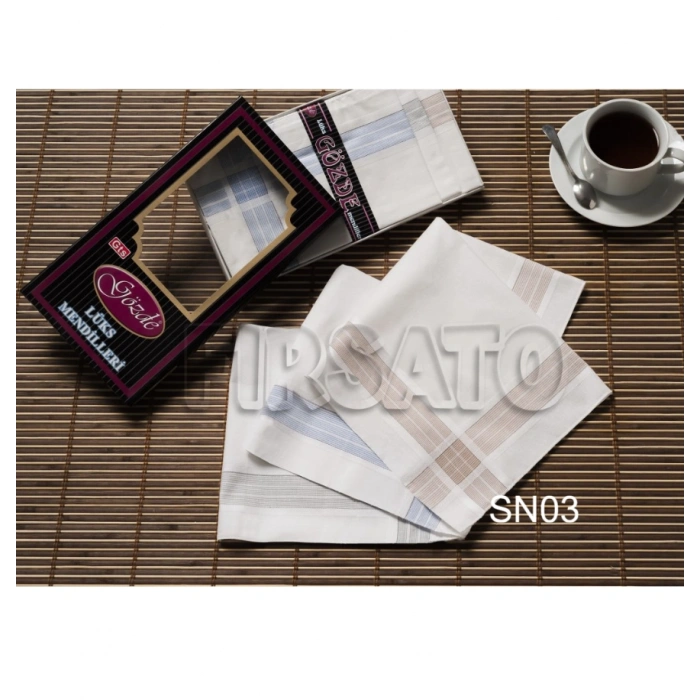 Gözde Kumaş Mendil 12li Siyah Kutulu Set 42x42cm