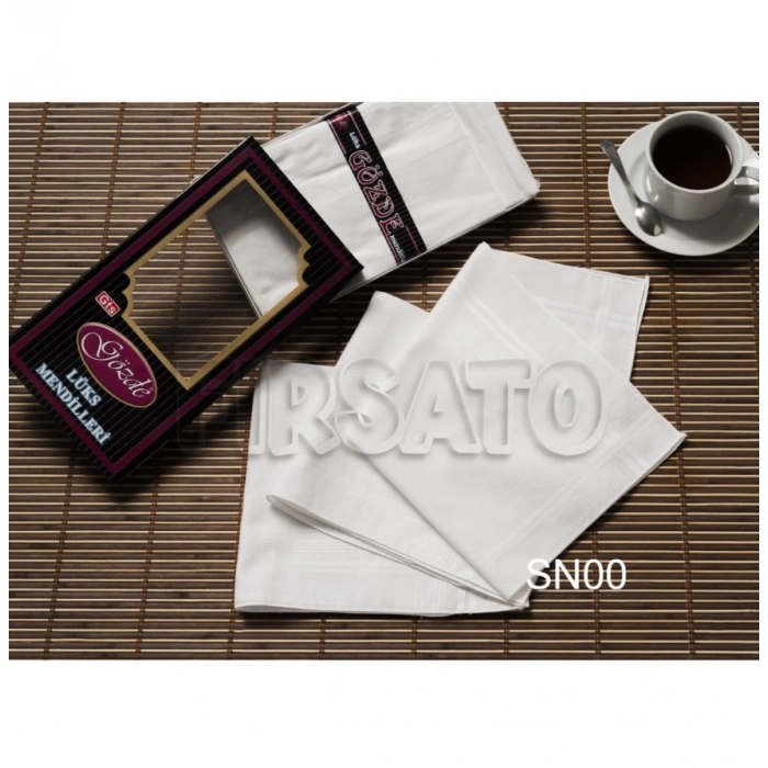 Gözde Kumaş Mendil 12li Siyah Kutulu Set 42x42cm