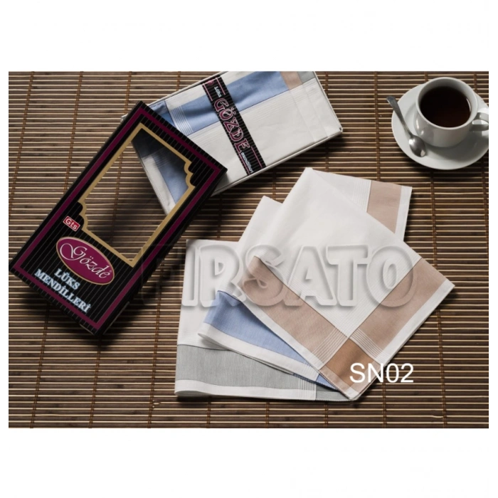 Gözde Kumaş Mendil 12li Siyah Kutulu Set 42x42cm