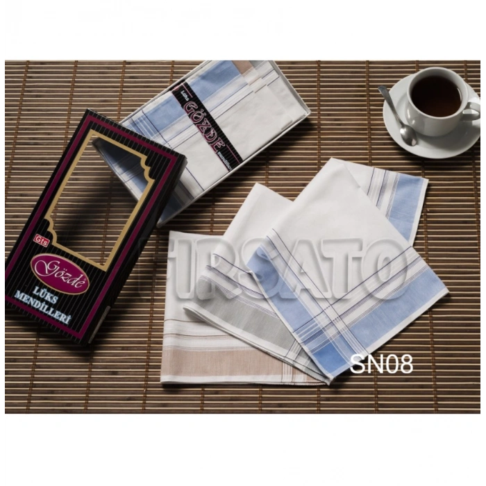 Gözde Kumaş Mendil 12li Siyah Kutulu Set 42x42cm