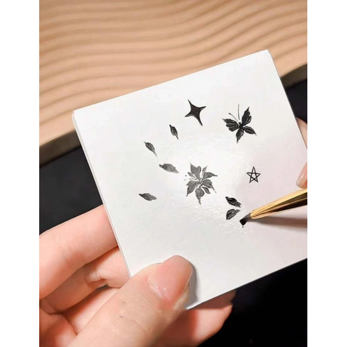 Nail-Art karıştırma kağıdı, çift taraflı, suya dayanıklı, tek kullanımlık boya karıştırma kağıdı 50 yaprak