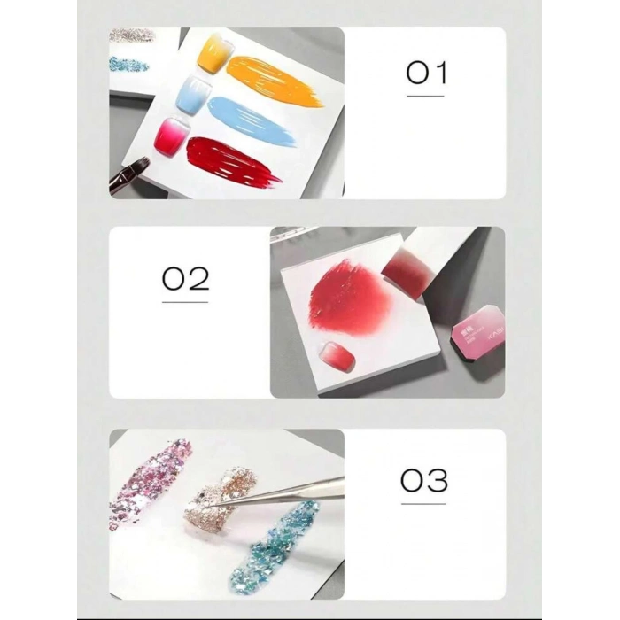 Nail-Art karıştırma kağıdı, çift taraflı, suya dayanıklı, tek kullanımlık boya karıştırma kağıdı 50 yaprak