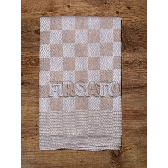 Potihome Damalı Kenar Bordürlü Masa Örtüsü 140x140 cm Sofra Bezi, Piknik Örtüsü