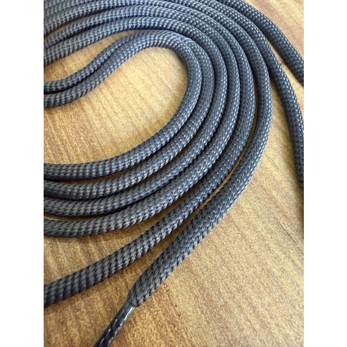 Premium Yuvarlak Kalın Bot Ayakkabı Bağcığı 120 cm - Siyah / Füme