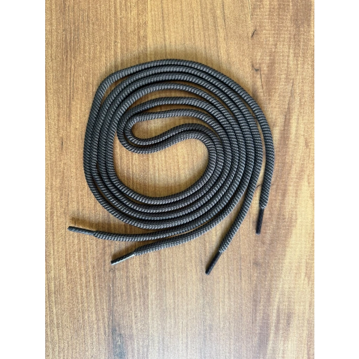 Premium Yuvarlak Kalın Bot Ayakkabı Bağcığı 120 cm - Siyah / Füme