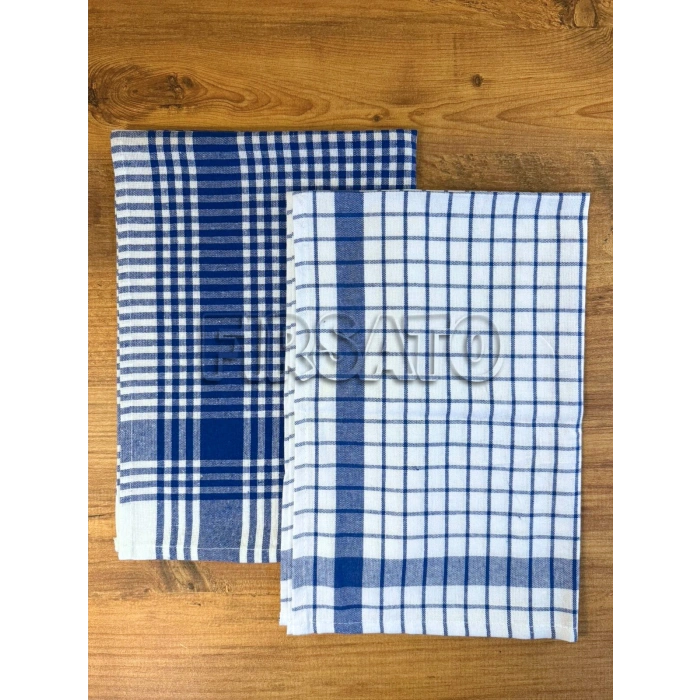 PROMO 2li Pamuklu Potikare ve Kare Desenli Kurulama Bezi Seti (45x65 cm)