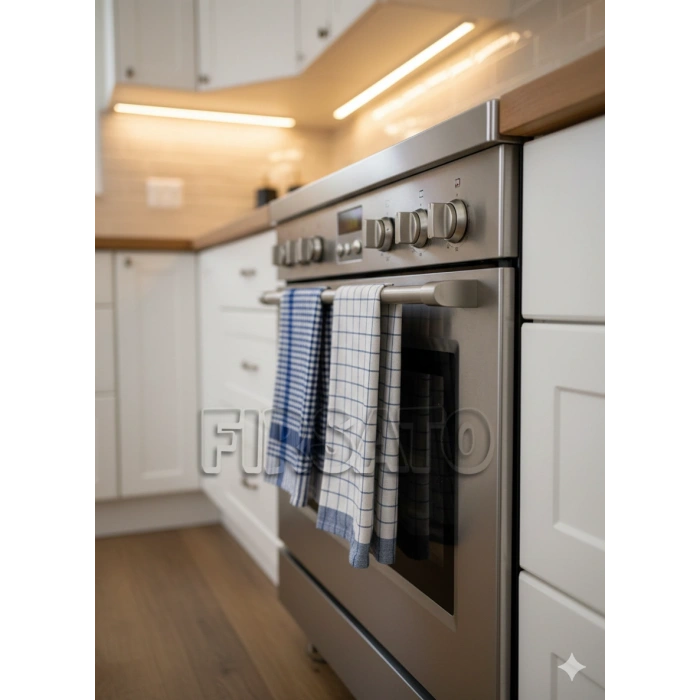 PROMO 2li Pamuklu Potikare ve Kare Desenli Kurulama Bezi Seti (45x65 cm)