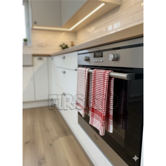 PROMO 2li Pamuklu Potikare ve Kare Desenli Kurulama Bezi Seti (45x65 cm)