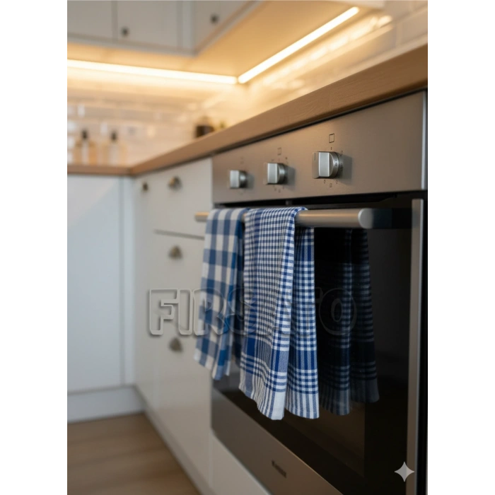 PROMO 2li Pamuklu Potikare ve Kare Desenli Kurulama Bezi Seti (45x65 cm)