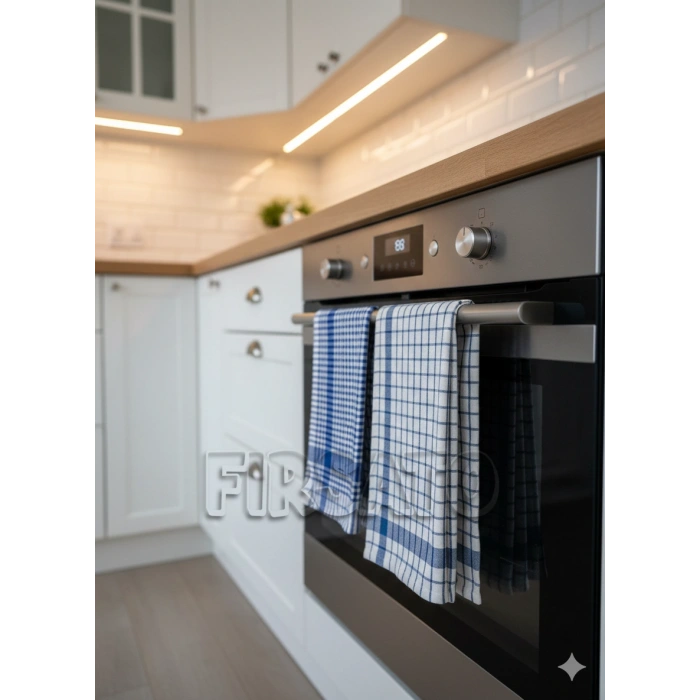 PROMO 2li Pamuklu Potikare ve Kare Desenli Kurulama Bezi Seti (45x65 cm)