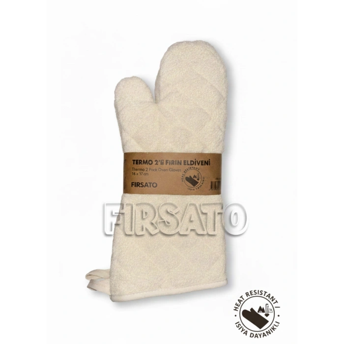 Termo Yanmaz Ve Isıya Dayanıklı Fırın Eldiveni 18 x 37 cm 2 Li Eldiven