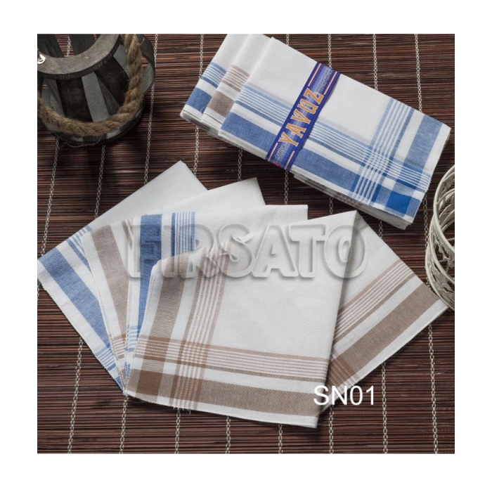 Yavuz Kumaş Mendil 12li Kutulu Set 39x39cm