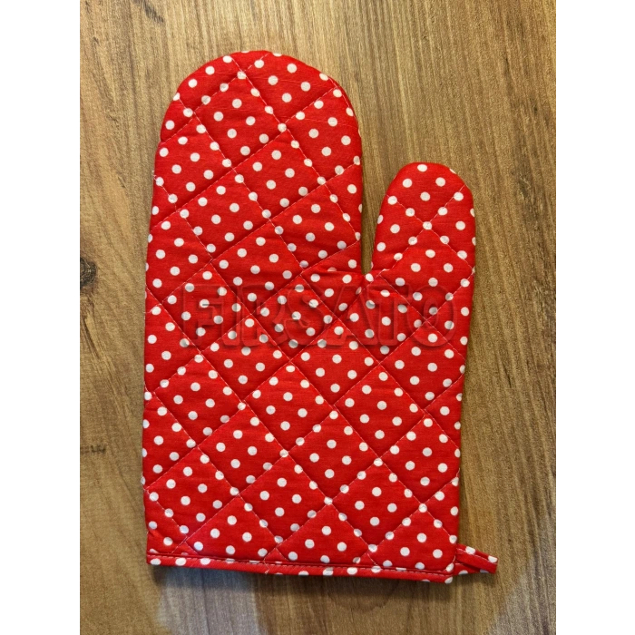 3lü Beyaz Puantiyeli Mutfak Seti, Mutfak Önlüğü, Isıya dayanıklı Fırın eldiveni, Turacak takımı