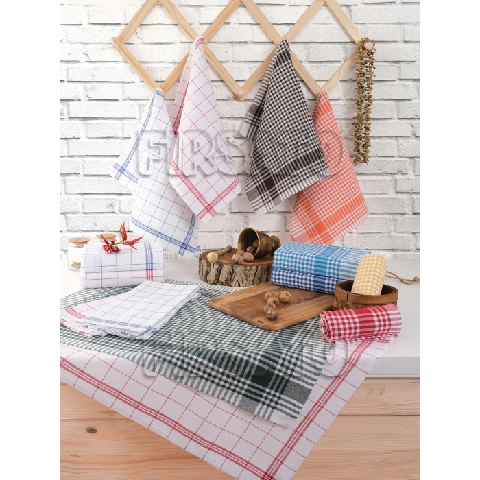 6lı Eko Set, 50x70cm, Asorti Renkli, Pötikare Beslenme Örtüsü | Mutfak Havlusu