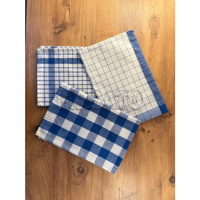 TrioKare 3’lü Mutfak Havlusu / Kurulama Bezi Seti – %85 Pamuk %15 Polyester, Ekotex Sertifikalı, 45x65 cm