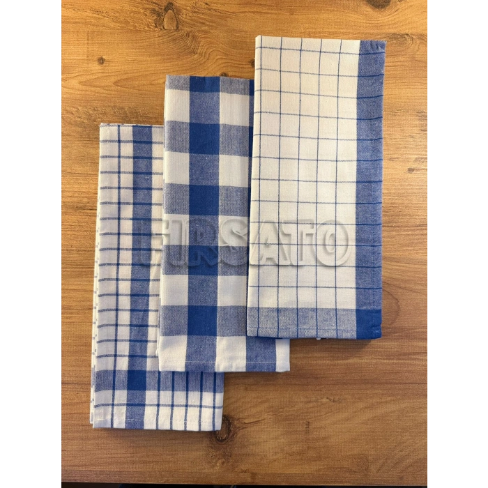 TrioKare 3’lü Mutfak Havlusu / Kurulama Bezi Seti – %85 Pamuk %15 Polyester, Ekotex Sertifikalı, 45x65 cm