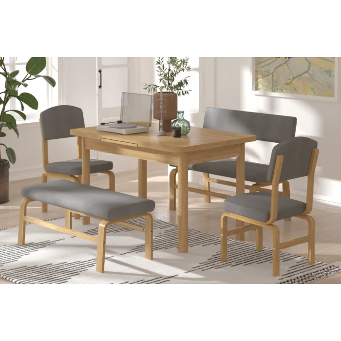 Ege Sandalye Peri Bank Fırat Mutfak Masası Takımı - 80x120 cm