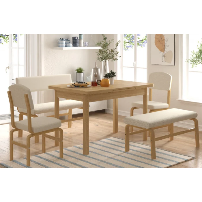 Ege Sandalye Peri Bank Fırat Mutfak Masası Takımı - 80x120 cm