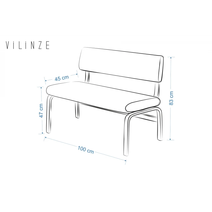 Peri Naturel Ahşap Ayak Sırtlı Bank