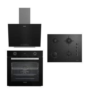 YENİ SİYAH ÜÇLÜ BUHAR DESTEKLİ CAM ÇEYİZ SETİ