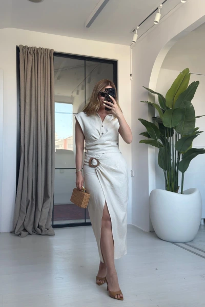 TAŞ HAM KETEN TOKA DETAY ETEKLİ TAKIM