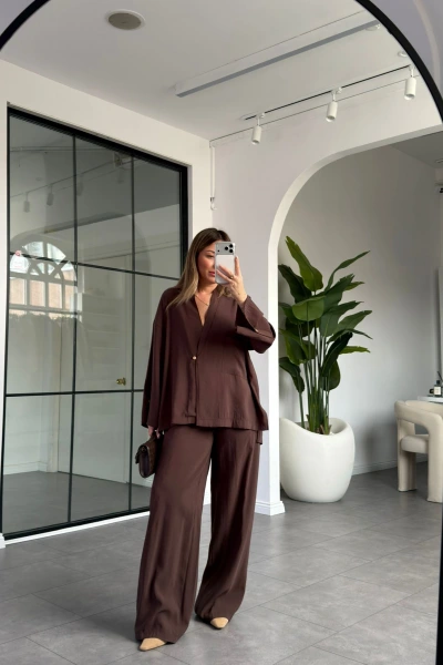 KAHVERENGİ TENCEL TAKIM