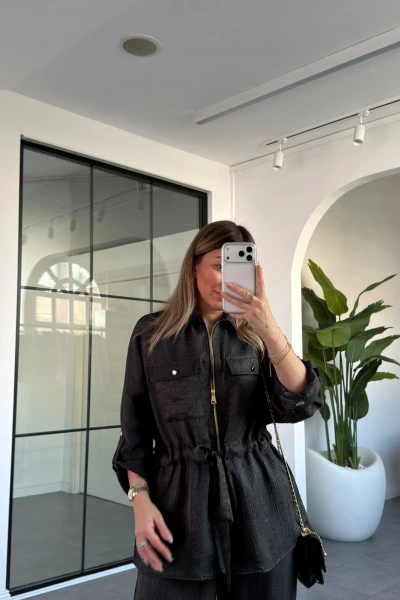 SİYAH GOLD DÜĞMELİ CEKET PANTOLON TAKIM