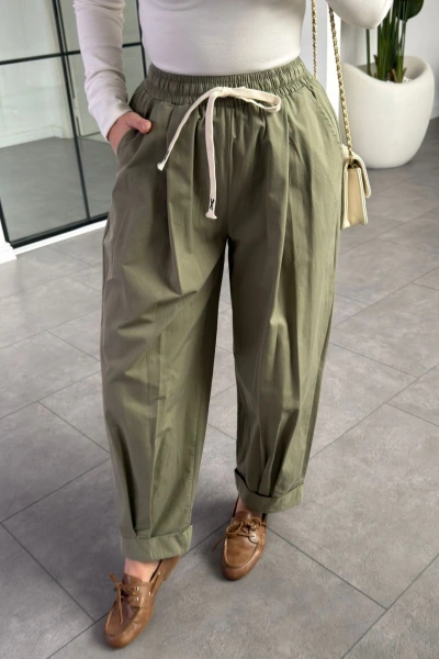 HAKİ PAÇA KATLAMALI PANTOLON