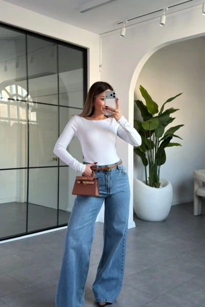 MAVİ BOL PAÇA JEAN