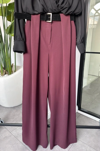 MÜRDÜM KÖPRÜ DETAY KEMERLİ PANTOLON