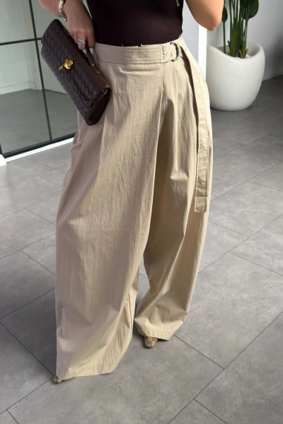 BEJ KUŞAKLI PANTOLON