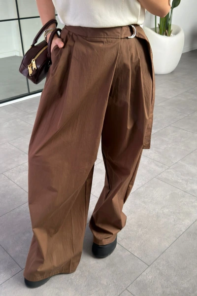 KAHVE KUŞAKLI PANTOLON