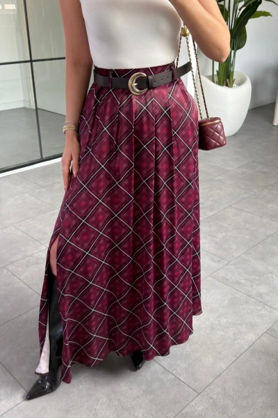 MÜRDÜM EKOSE DESEN SATEN ETEK 9690