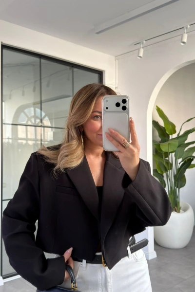 SİYAH KISA CEKET 9704