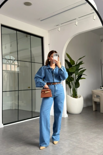 MAVİ KEMERLİ JEAN TULUM