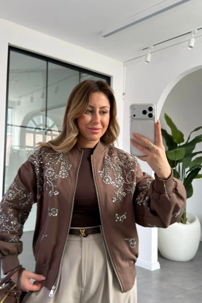 BONCUK İŞLEMELİ BOMBER CEKET 99927