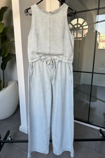 BUZ MAVİ ZR MODEL TENSEL JEAN TAKIM