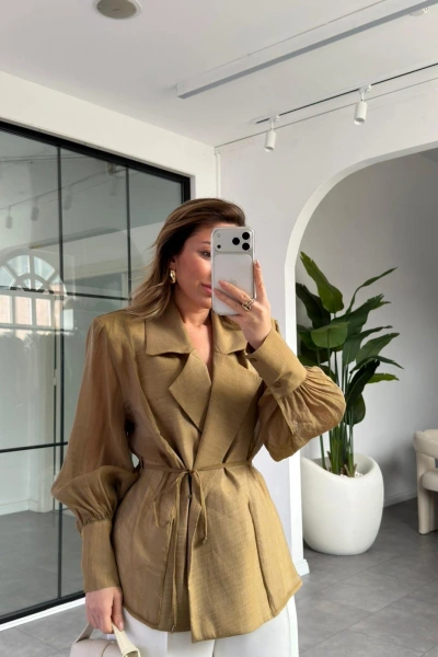 OLİVE VATKALI KİMONO GÖMLEK 5029