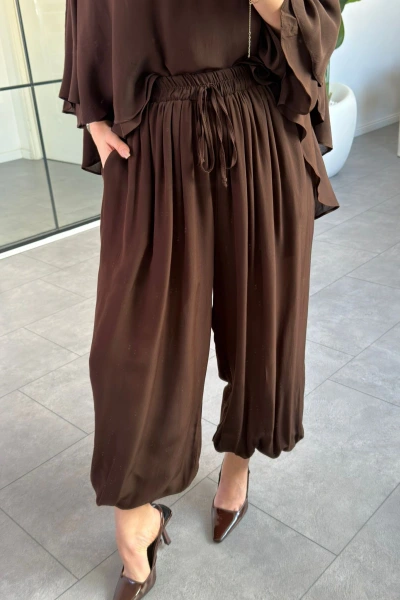 KAHVE ŞALVAR PANTOLON 51316