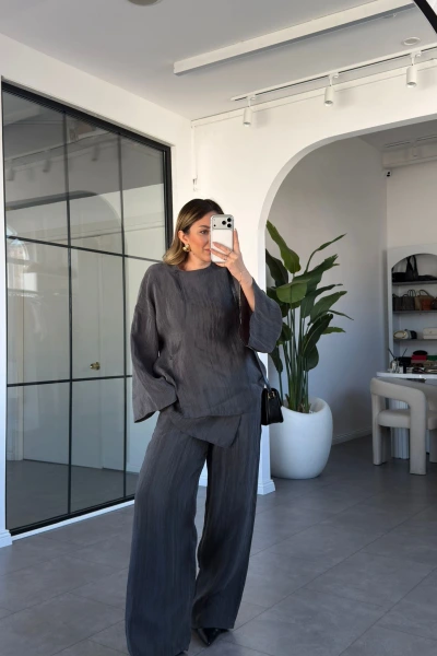 ANTRASİT BLUZ PANTOLON TAKIM 51322