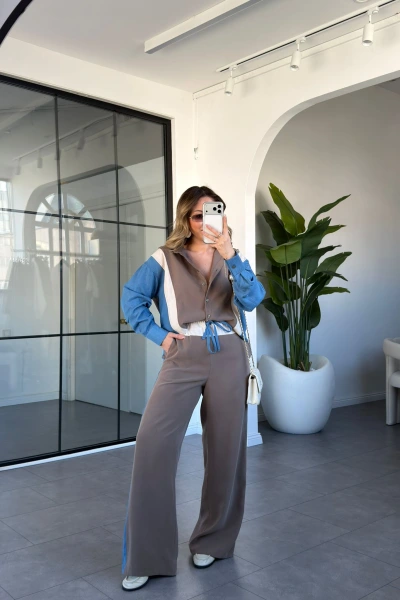 BEJ DETAYLI TENCEL PREMİUM TAKIM