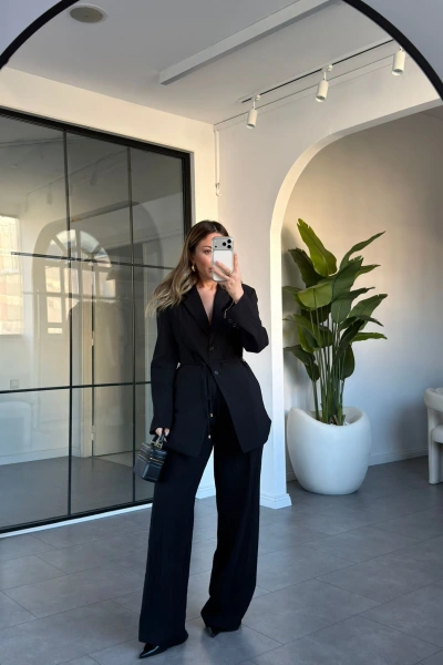 SİYAH ASTARSIZ CEKET PANTOLON TAKIM