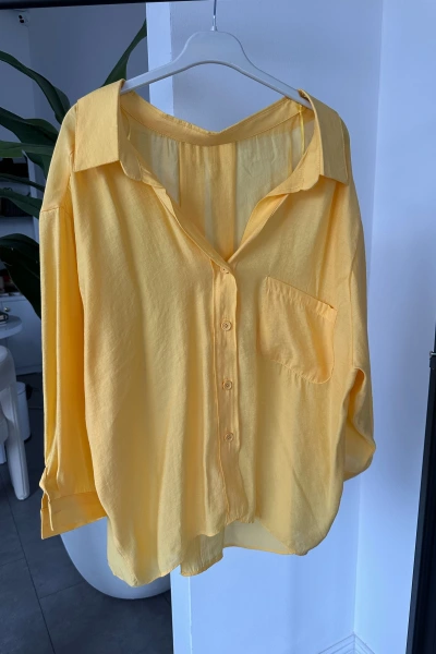 Sarı Tensel Viral Salaş Gömlek