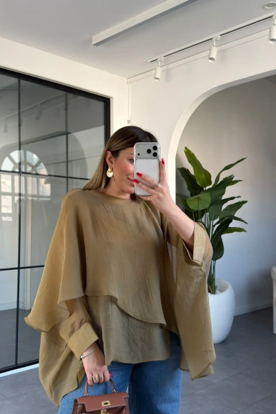 OLİVE UÇUŞAN PELERİN BLUZ 5026