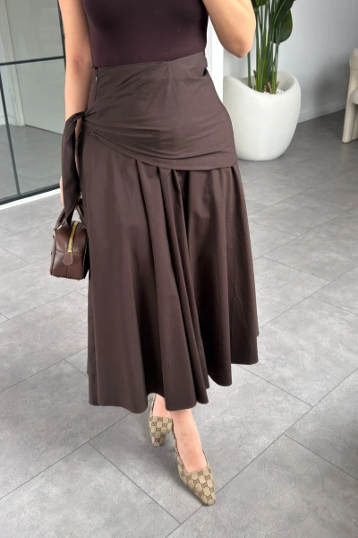 KAHVE ŞALLI ETEK 3390