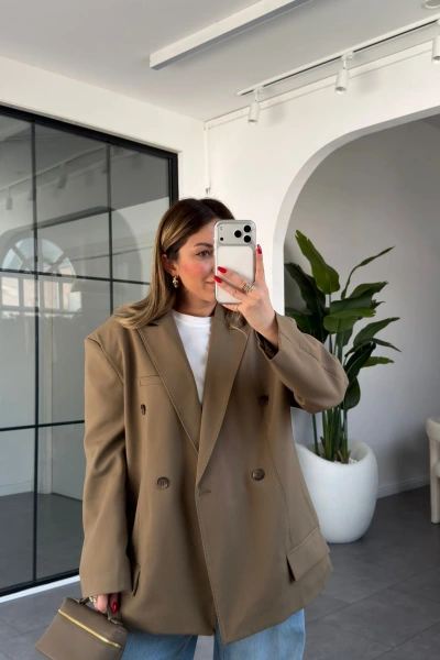 KARAMEL PUNTA DİKİŞLİ CEKET 9713