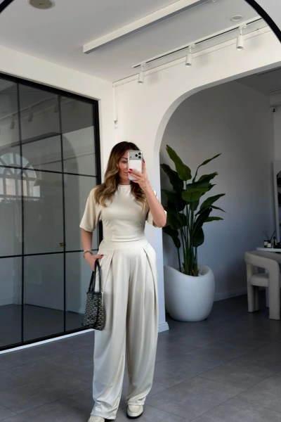 TAŞ DİAGONEL KUMAŞ BEL OTURTMALI PİLELİ TAKIM 230