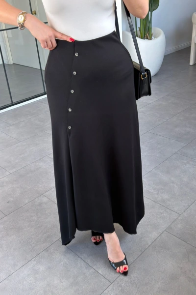 SİYAH DÜĞME DETAY ETEK 0101