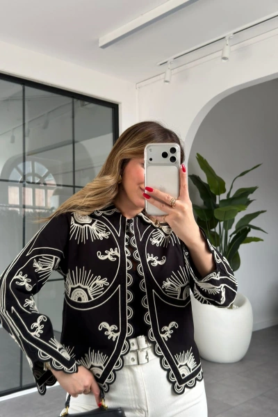 SİYAH FULL NAKIŞLI CEKET